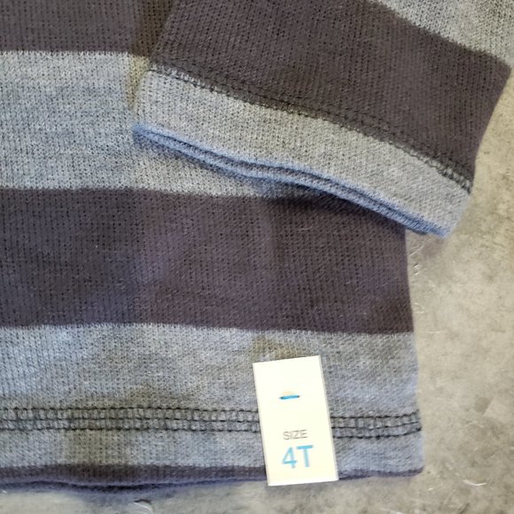 NWT Children’s Place boys grey white green striped sweater, size 4T new with tag - Picture 3 of 5